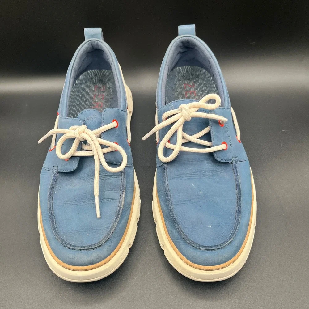 Cole Haan GrandPro 2-Eye Boat Shoes Blue Leather Mens‎ Size 11B W28991 Casual